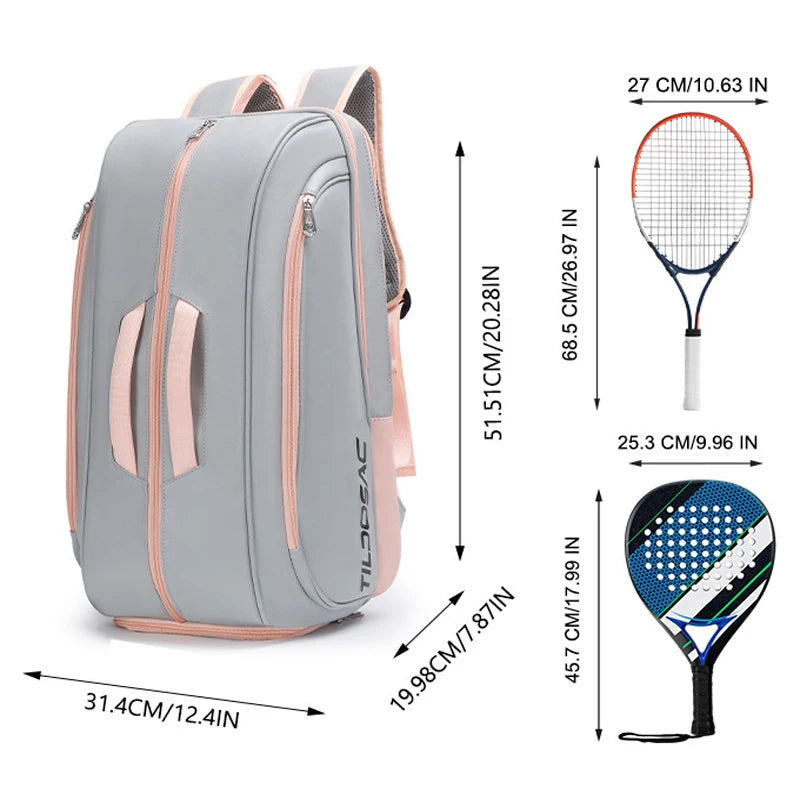 Grey Padel Racket Backpack
