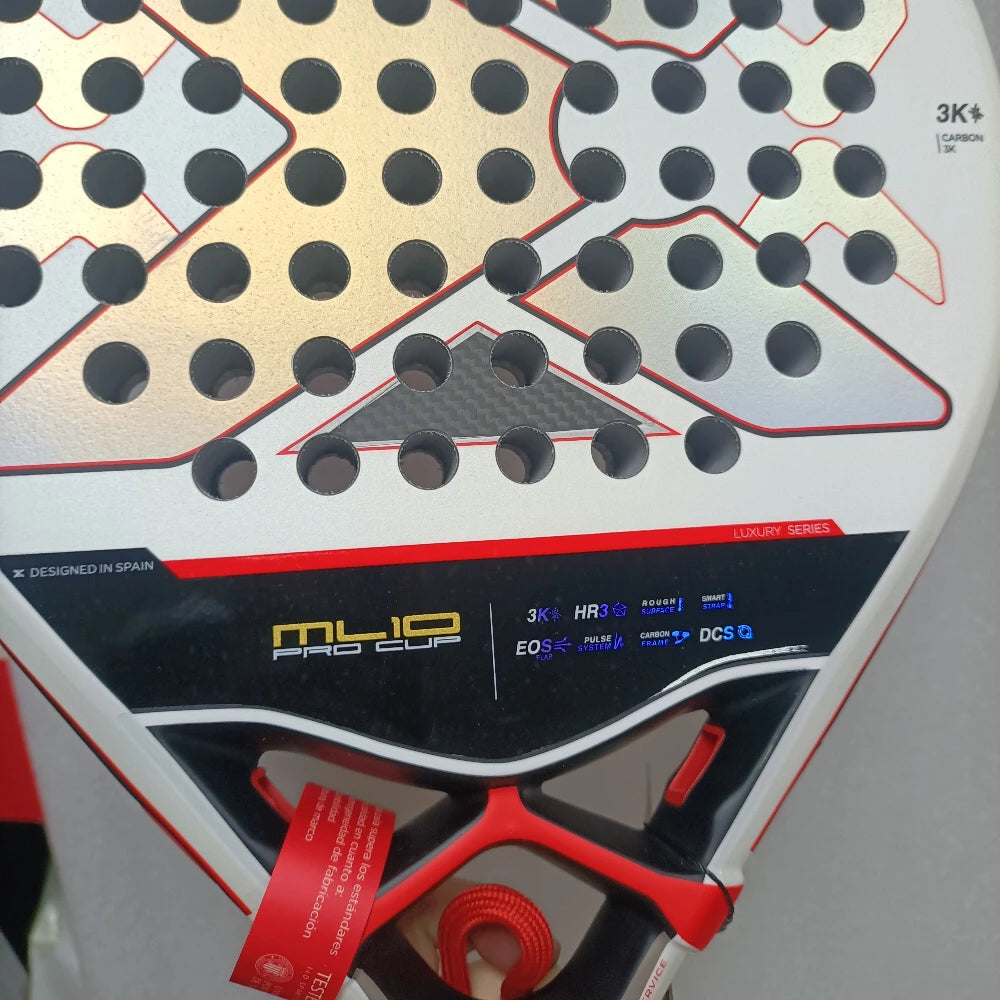 AT10 ML10 Carbon Padel Racket – 12K / 18K Hybrid Power & Control with EVA Memory Flex Core