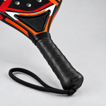 Close-up of the grip and wrist safety strap