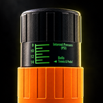 Close-up of the orange pressuriser pressure indicator and cap #Color_Orange